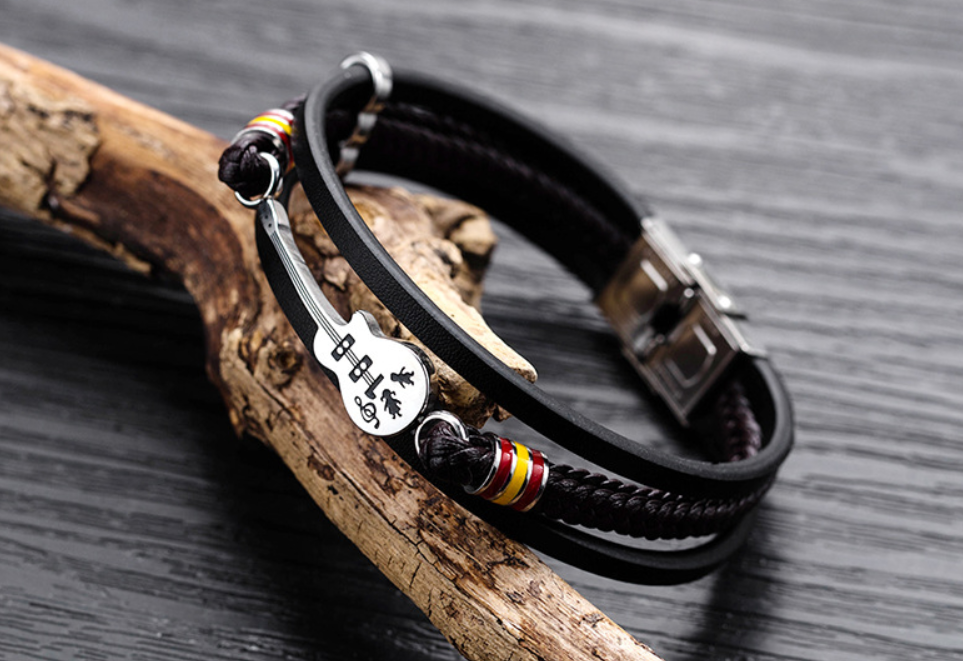Zed Collection Leather Acoustic Guitar Bracelet Jazzzcity
