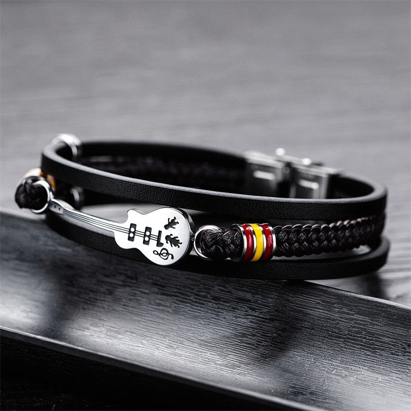 Zed Collection Leather Acoustic Guitar Bracelet