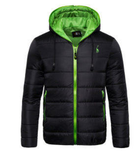 Windproof Men's Hoodied Zipper Winter Coat