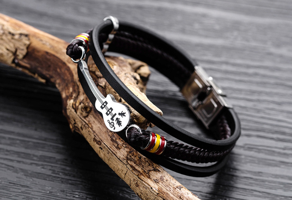 Zed Collection Leather Acoustic Guitar Bracelet